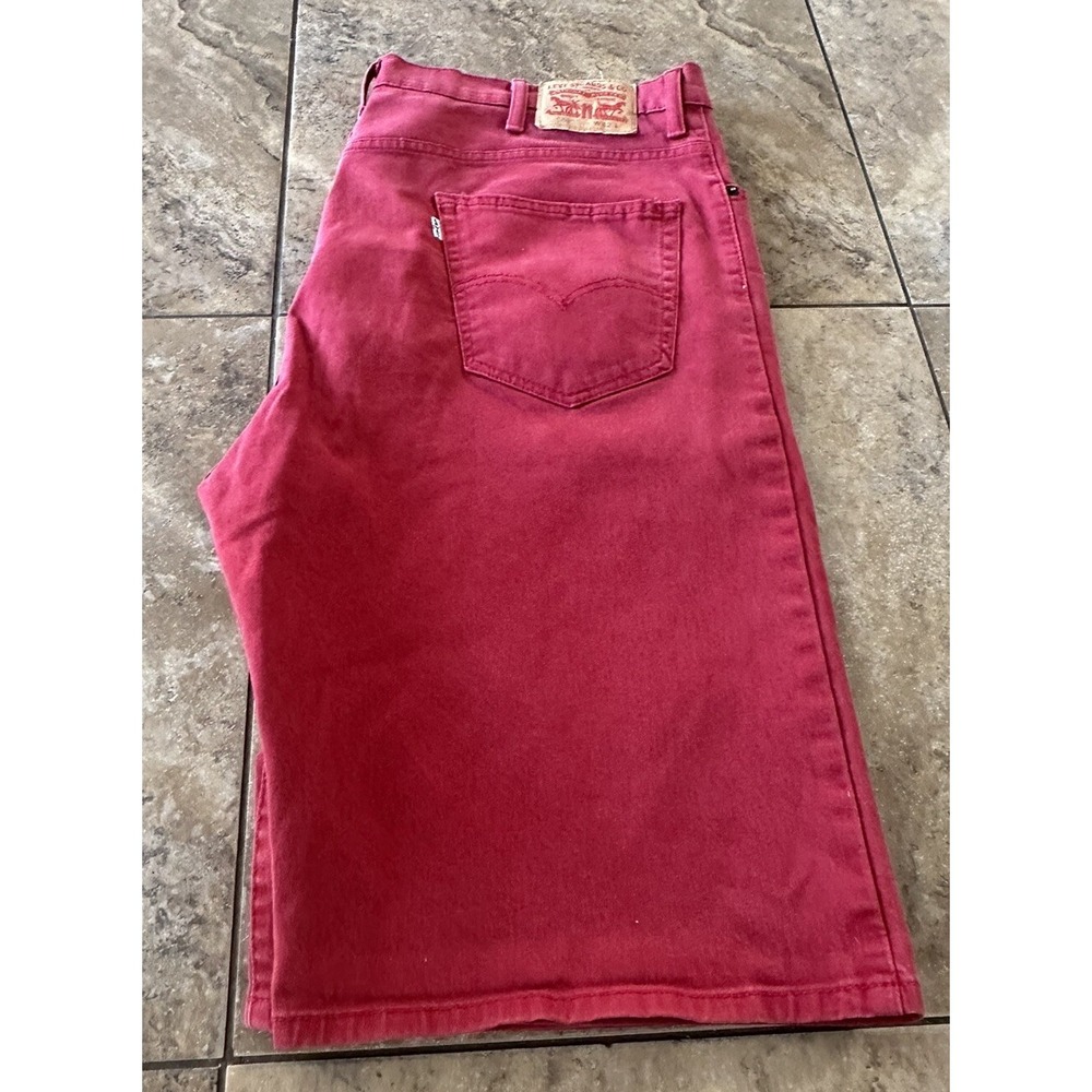 Levis 569 Shorts Men's 42W 12L Inseam Red  Medium Wash Denim